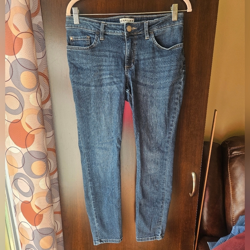 Crafted By Lee Women's Dark Blue Skinny Jeans Size 10 Short